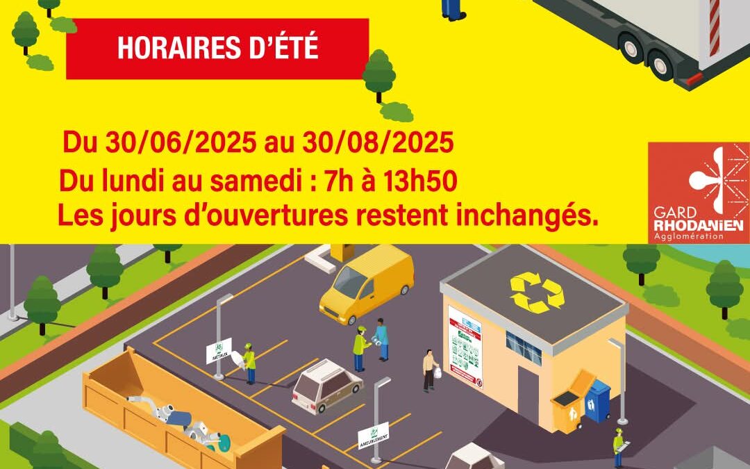 HORAIRES D’ETE DECHETERIES