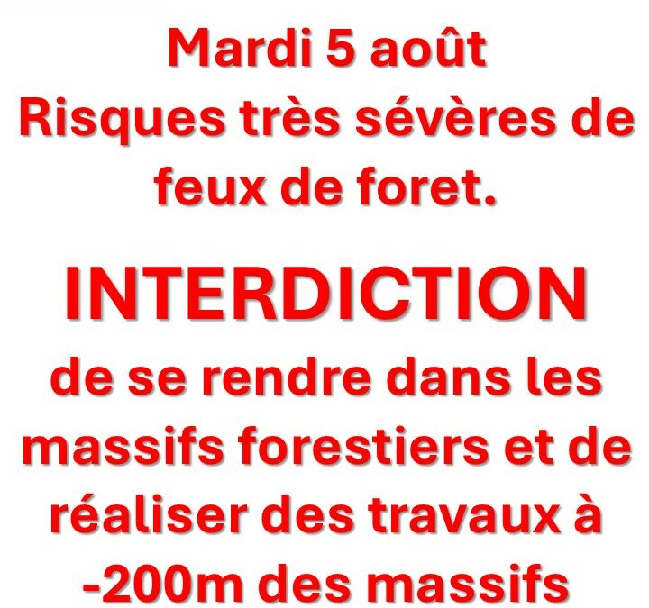 RISQUE INCENDIE DE FORET – TRES SEVERE