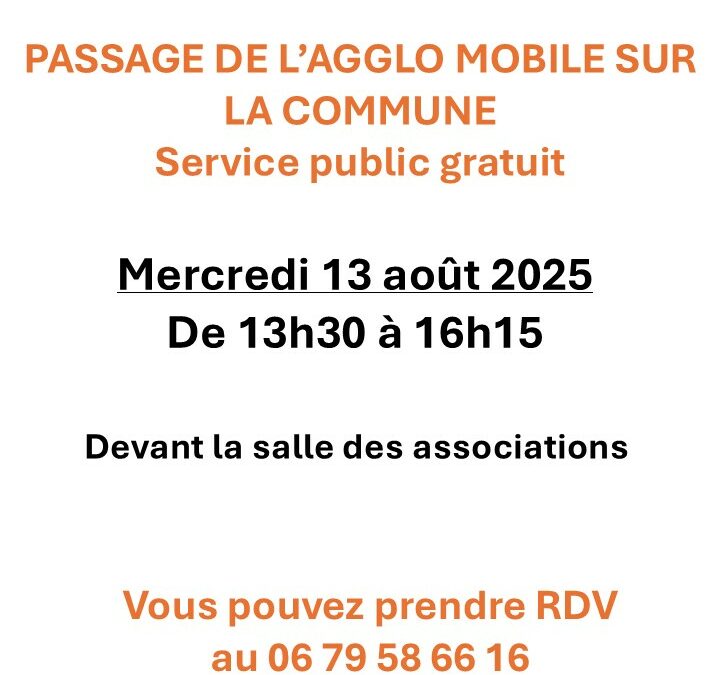 PASSAGE DE L’AGGLO MOBILE