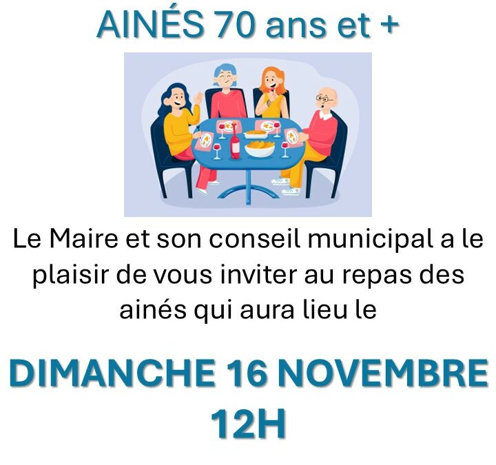 INVITATION AU REPAS DES AINÉS  (+70 ANS)