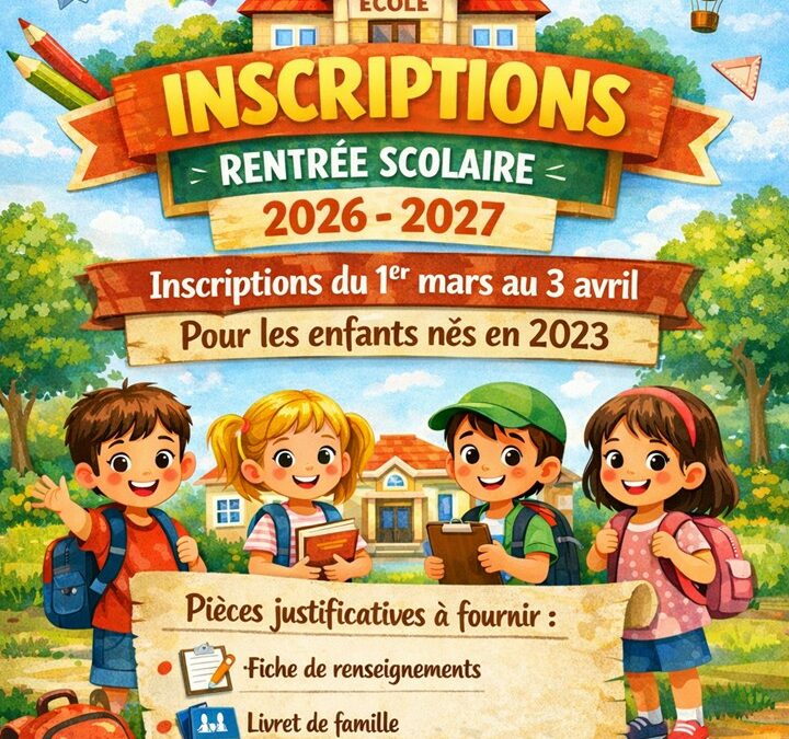 INSCRIPTIONS RENTRÉE SCOLAIRE 2026
