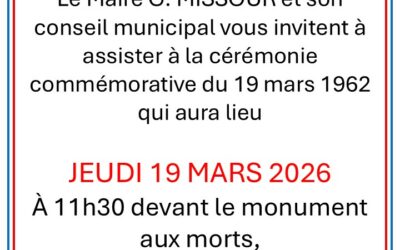 COMMEMORATION DU 19 MARS 2026