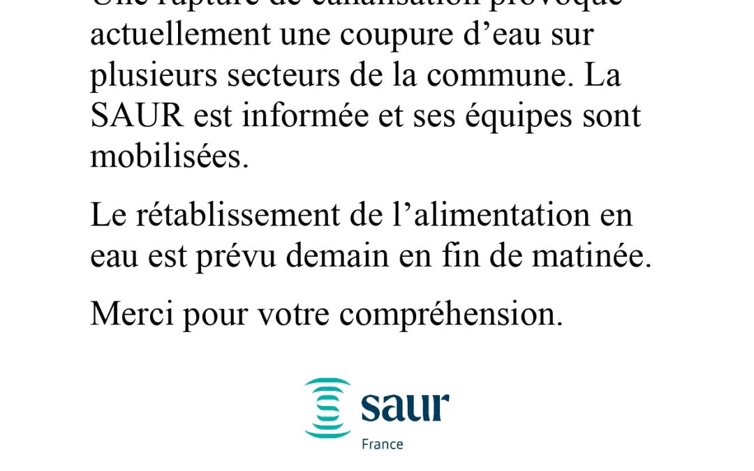 COUPURE D&rsquo;EAU