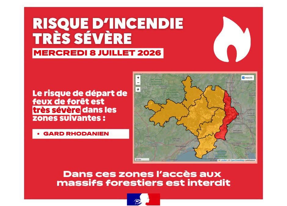 🔥 RISQUE FEUX DE FORÊT TRÈS SÉVÈRE