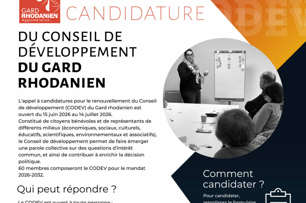 APPEL A CANDIDATURE DU CONSEIL DE DEVELOPPEMENT DU GARD RHODANIEN