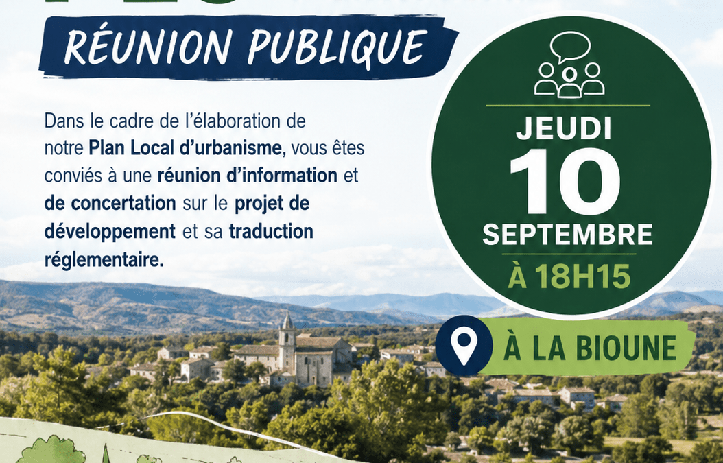 REUNION PUBLIQUE – PLU
