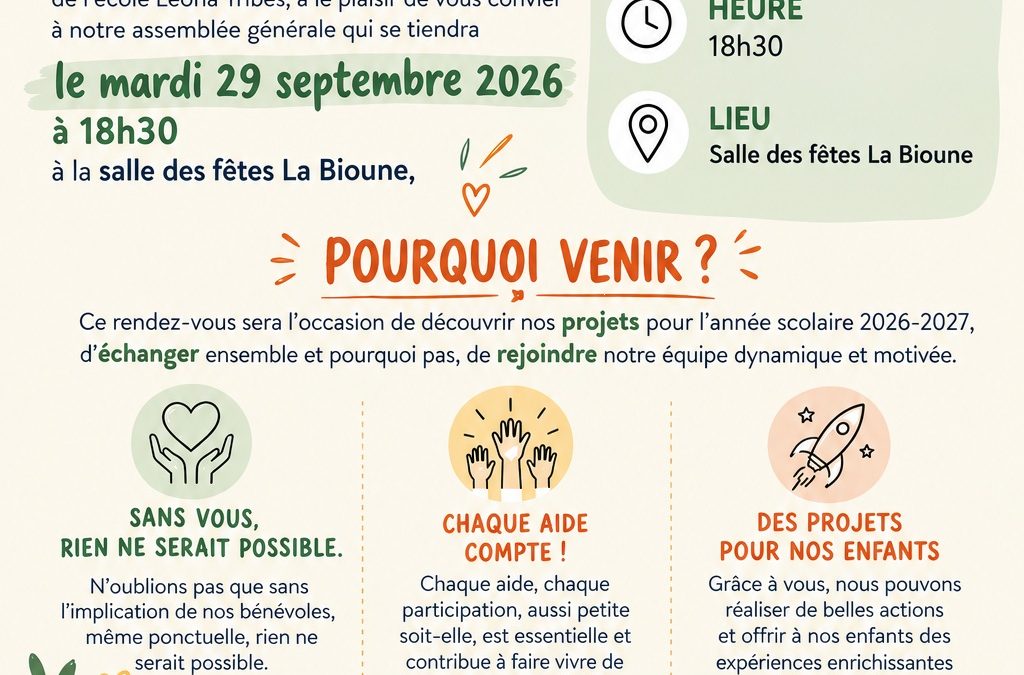ASSEMBLÉE GÉNÉRALE SOU DES ECOLES