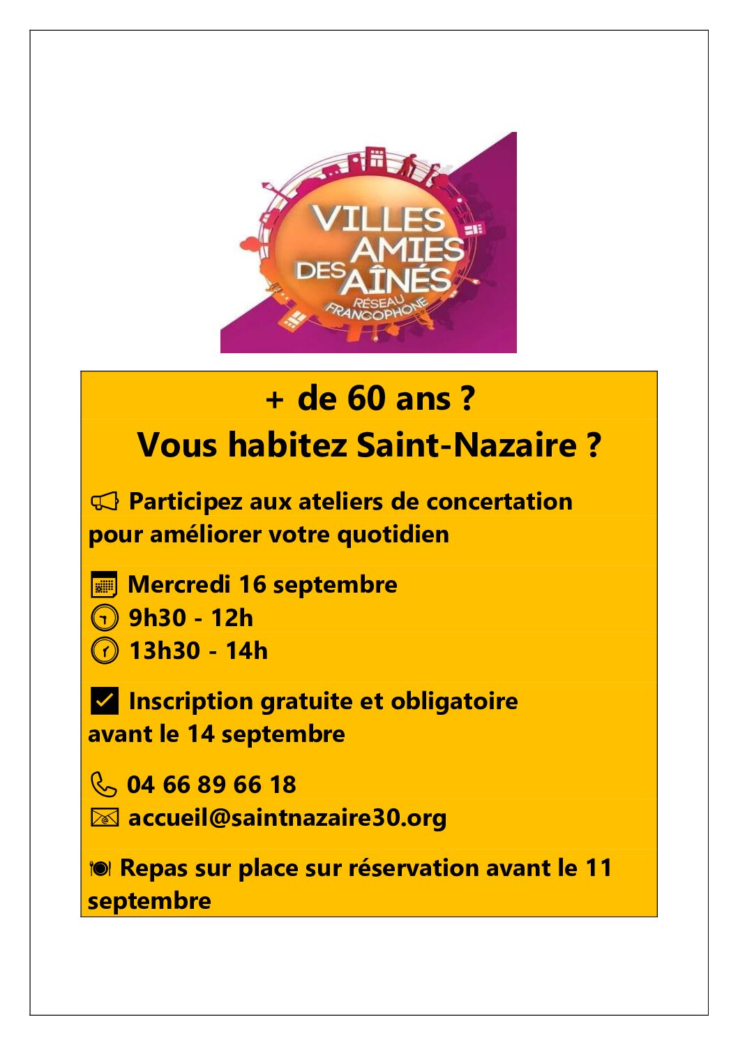 ATELIERS DE CONCERTATION SÉNIORS