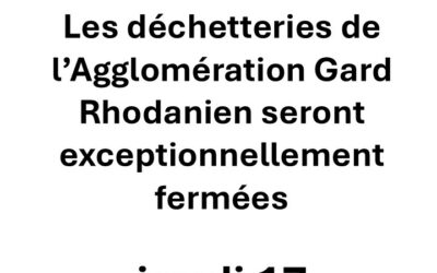 FERMETURE EXCEPTIONNELLE DECHETTERIES